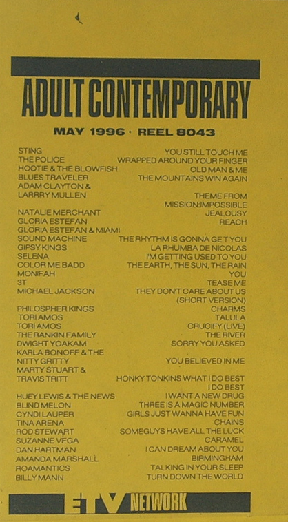 VHS ETV Adult contemporary May 1996 Reel 8043