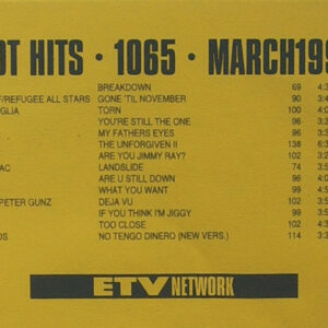 VHS ETV Hot Hits 1065 March 1998