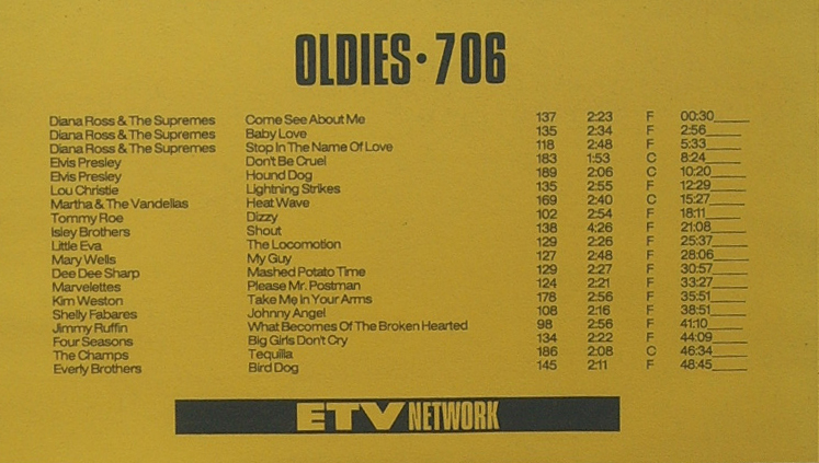 VHS ETV Oldies 706